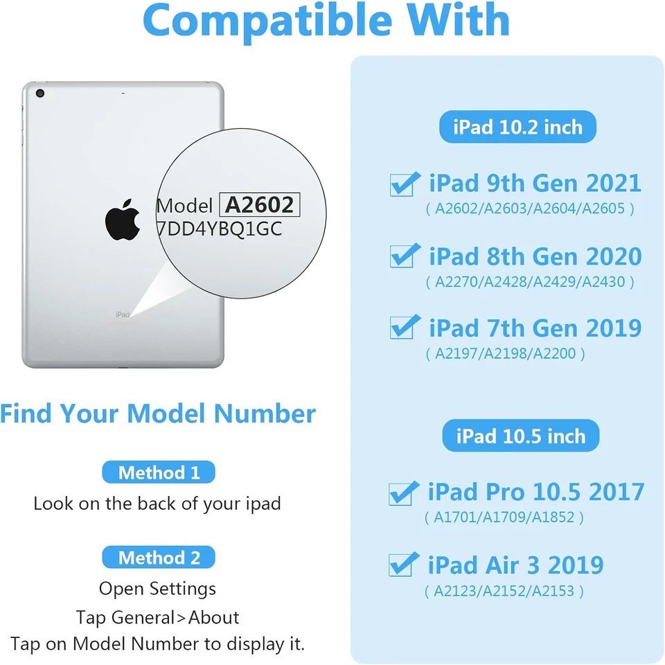 Funda Teclado para Ipad 9ª Generación 10.2 Pulgadas 2021 - Desmontable 7 Colores Trasera Foto 2 de 4