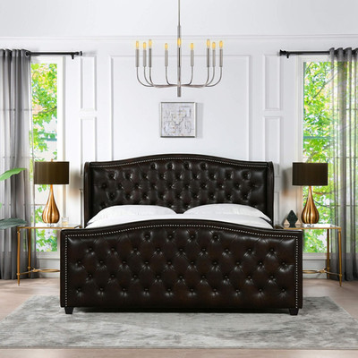 Jennifer Taylor Home Marcella Upholstered Shelter Headboard Bed Set