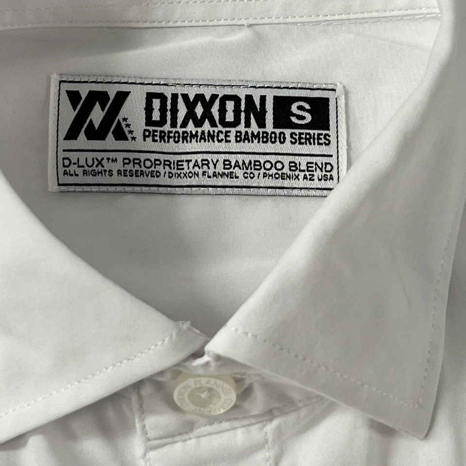 Camisa Dixxon Para Hombre Pequeña Blanca Rendimiento Mezcla Bambú Abotonada Manga Larga Foto 3 de 4