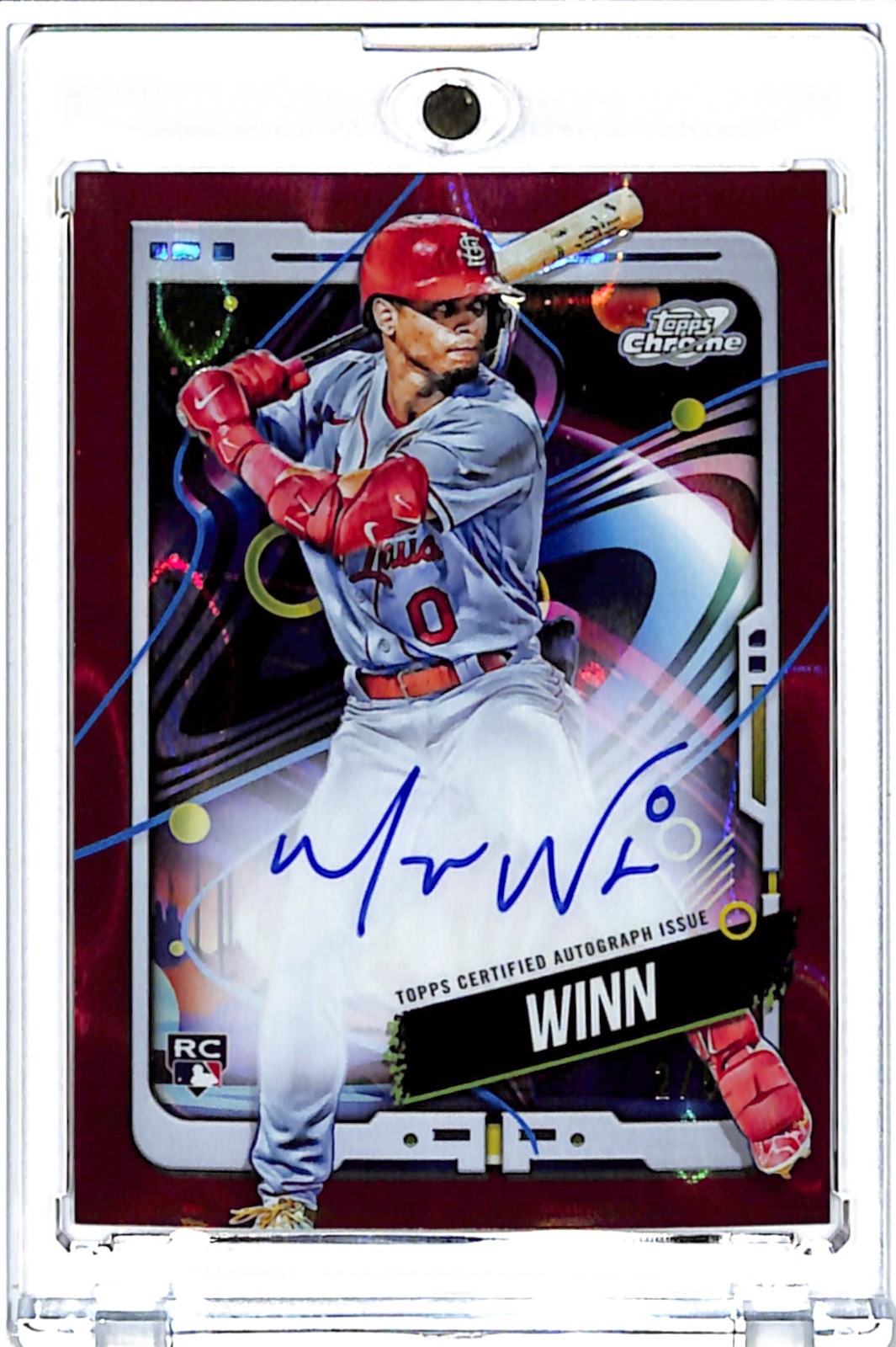 Masyn Winn 2024 Topps Cosmic Chrome Autographs #CCA-MW Red Flare /5 Cardinals