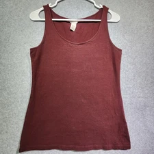 H&M Basic Burgundy Tank Top Women’s Medium Stretch Cotton Blend Sleeveless