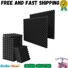 12 Pack Pyramid Sound Proof Foam Panels with Self-Adhesive, 12" X 12" X 2"