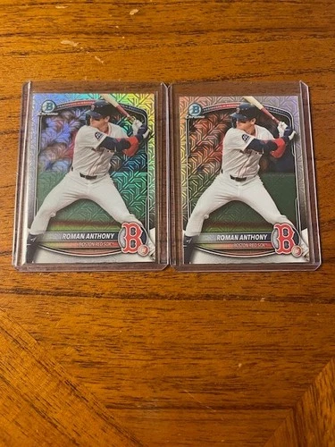 2 card lot - 2025 Bowman Chrome Roman Anthony Mojo refractors