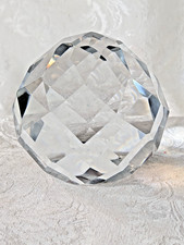 Clear Cut Crystal Sphere 100mm Faceted Gazing Ball Prism Suncatcher