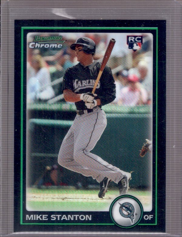 GIANCARLO MIKE STANTON 2010 Bowman Chrome #198 Refractor Rookie RC