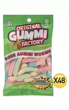 Original Gummi Factory Sour Gummi Worms 4.5oz 48 Individual Packs 