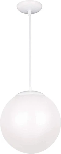 6024-15 Leo Globe Pendant Hanging Modern Fixture, One - Light, White - Picture 2 of 7