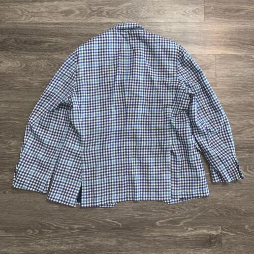 Mens Kiton Napoli Blue Checkered Cashmere Blend Sports Coat Blazer Sz. 44 US - Picture 2 of 9