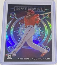 2020 Donruss Optic Aristides Aquino Rookie MYTHICAL HOLO PRIZM SP Reds #M-12 RC