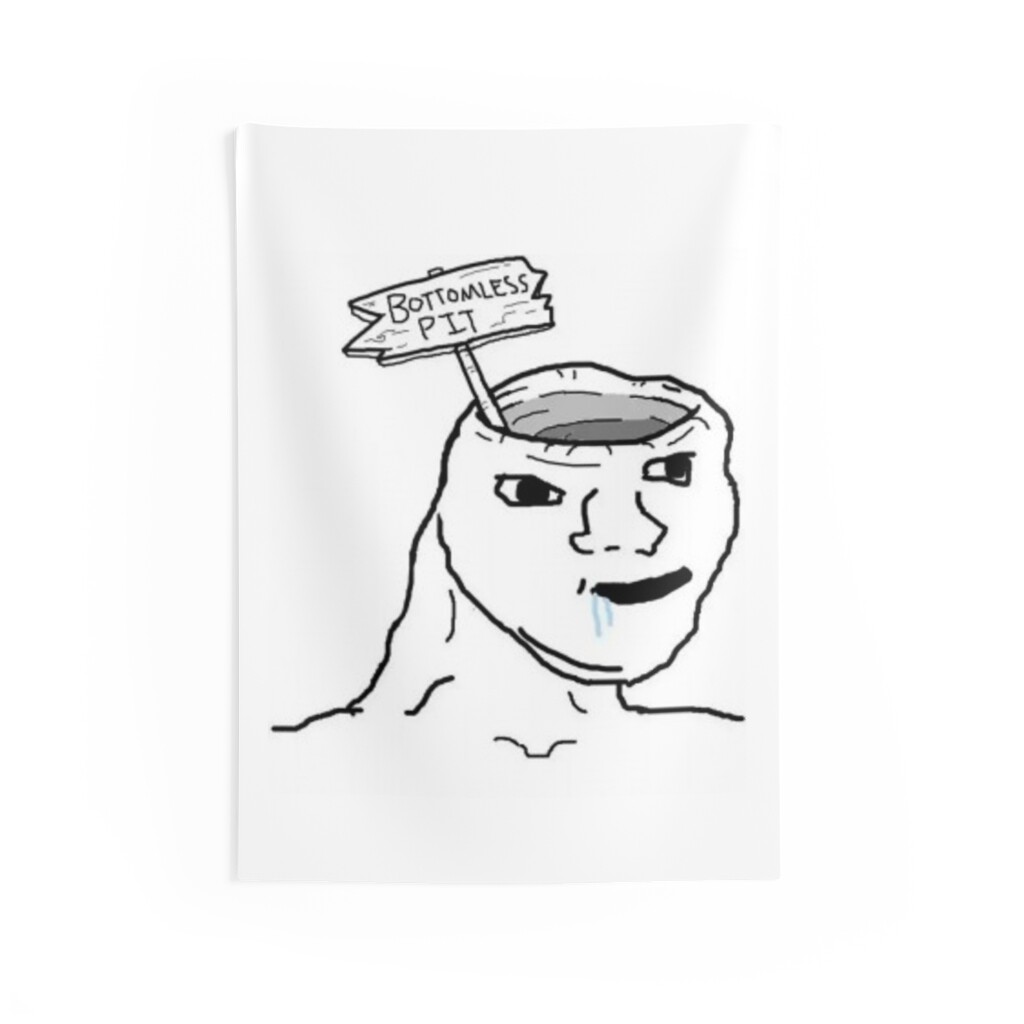 Dumb Wojak Bottomless Pit College Dorm Decor Funny Tapestry Flag | eBay UK