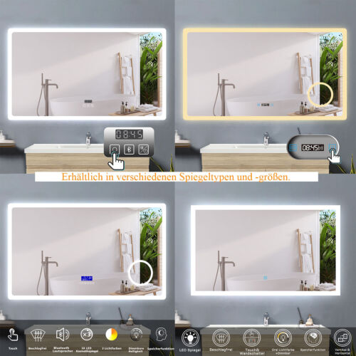 Wandspiegel LED Badspiegel Touch Beschlagfrei Dimmbar MAKE UP Spiegel 50-160 cm - Bild 1 von 117