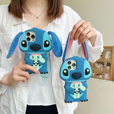 For iPhone 16 15 Pro Max 14 13 12 Standing Stitch Cartoon 3D