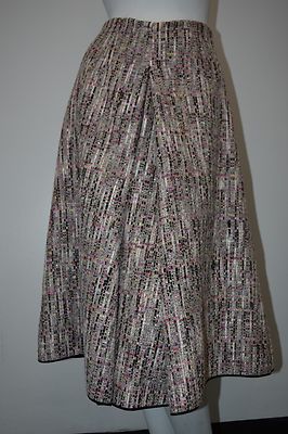 $1495 New Oscar De La Renta A Line Pink Black Lesage Tweed MIDI Skirt 2 4 6 RARE