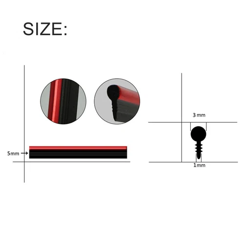 5M Car Grille Interior/Exterior Decoration Chrome Styling Molding Trim Strip Red - Picture 7 of 7