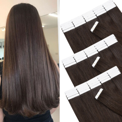 Stück Tape In On 100% Remy Hair Extensions Echthaar Haarverlängerung 40 Tresse