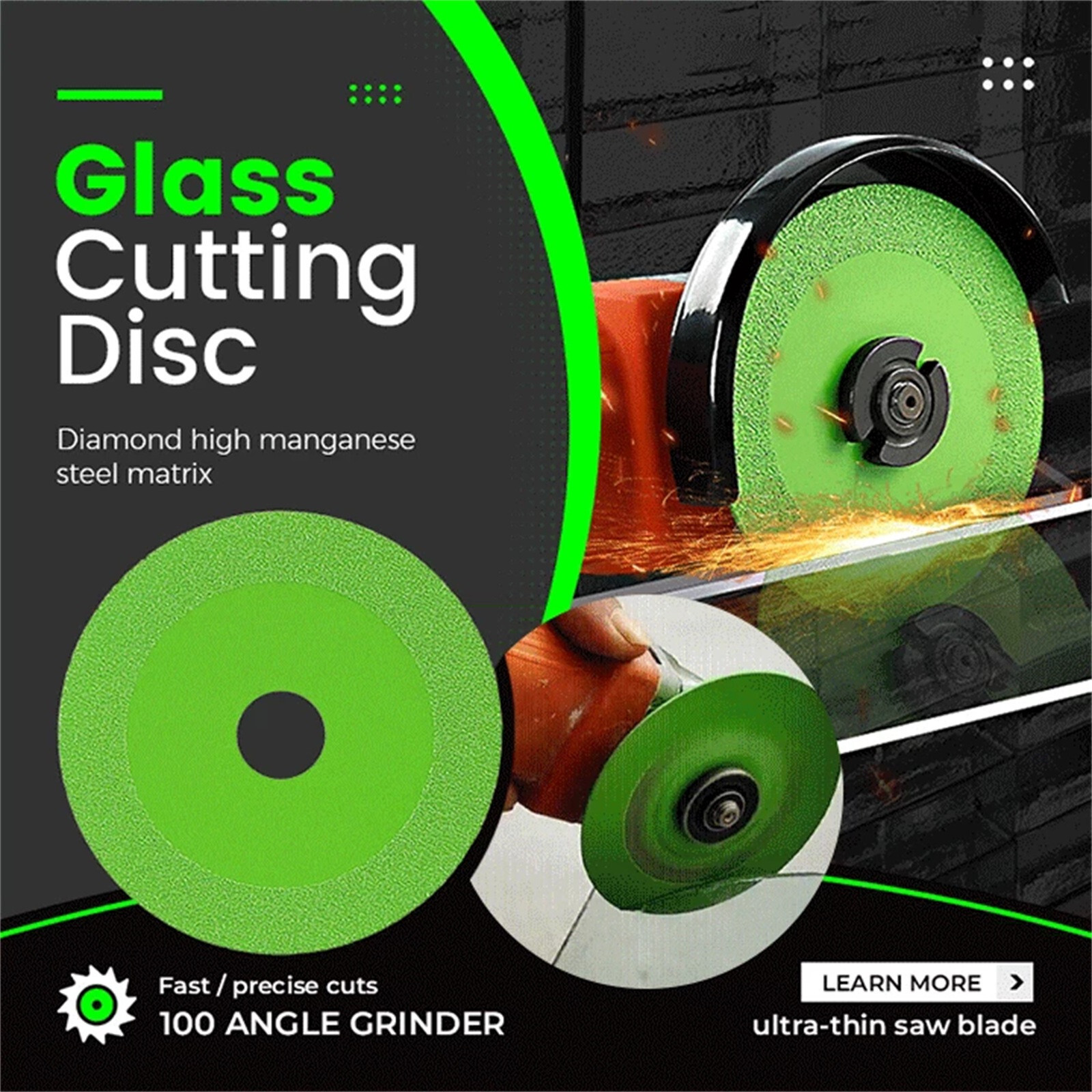 Glass Cutting Disc Thin Saw BladeWheel Glass Ceramic Cutting To Angle Grinder