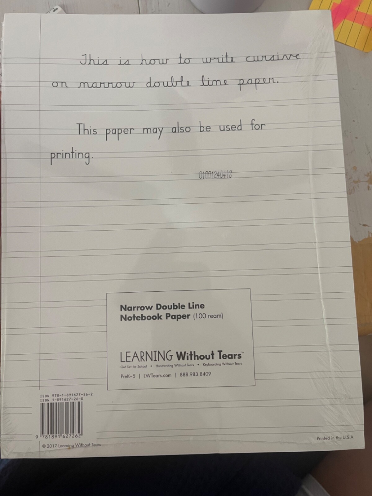 Learning Without Tears Narrow Double Line Notebook Paper 100 Sheets  -image