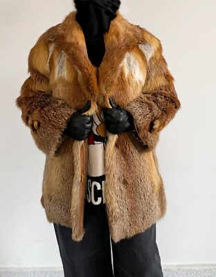 Vintage Canadian Red Fox fur Coat, Luxury Custom Made Fox fur Coat