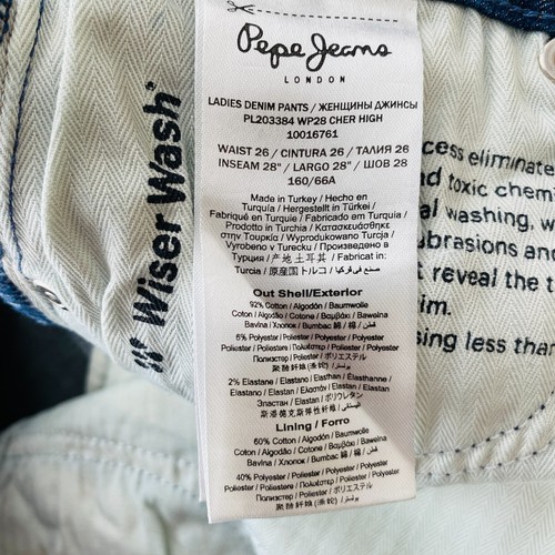 Pepe Jeans Mujer Azul Cintura Alta Pitillo Vaqueros Cortos W26 L28 - Imagen 10 de 13
