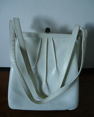 vintage white leather purse