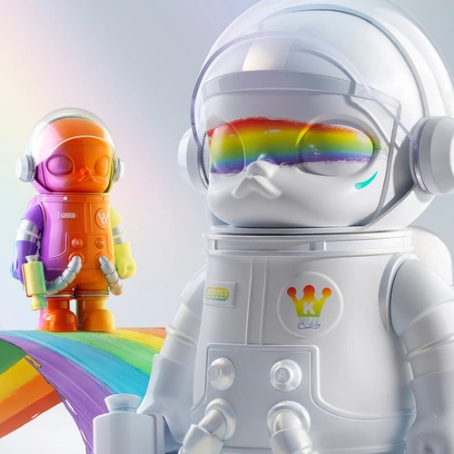 [NEW] POP MART MEGA Space Molly 400% Rainbow - Foto 2 di 5