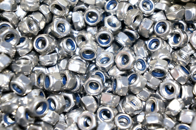 50pcs #10-32 304 Stainless Steel Nylon Insert Hex Lock Nuts Nyloc