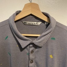Travis Mathew Gray Cookout Print Polo Shirt Men  s XL