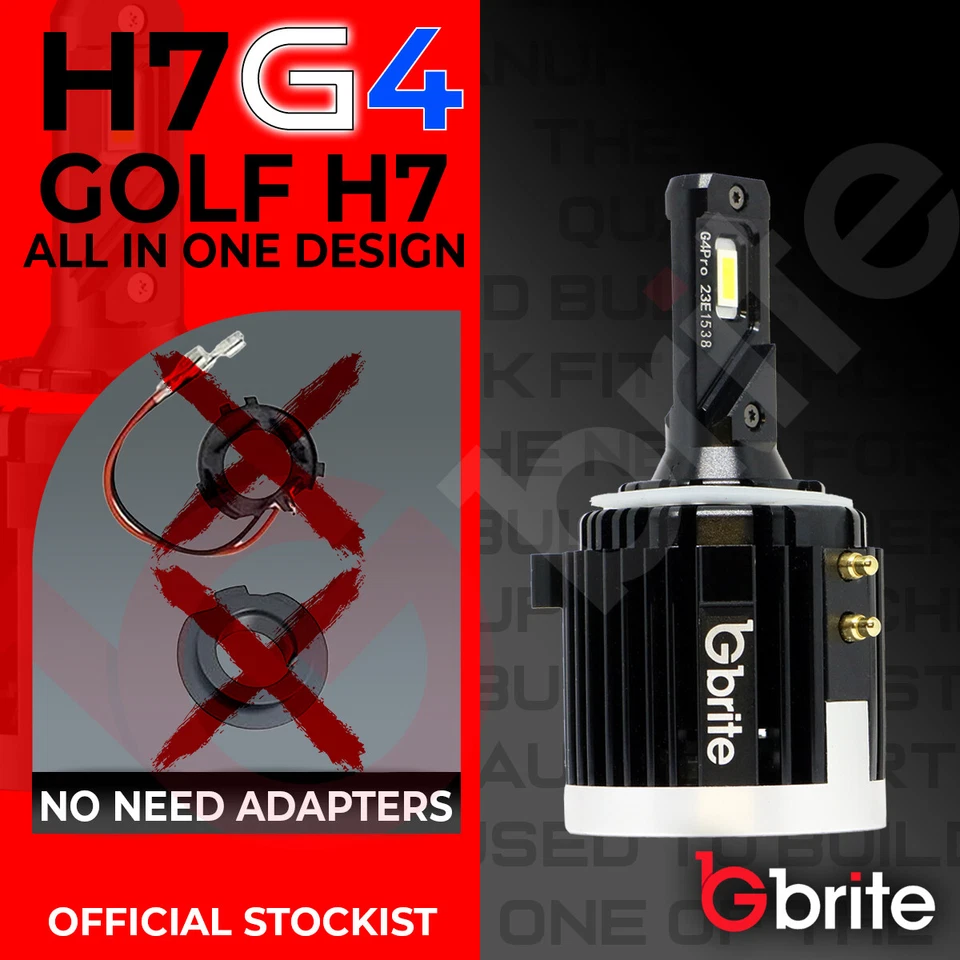 VW Golf MK6 MK7 H7 COB LED Headlight Bulbs Kit 5000 Lumens 12-24V Canbus 100W UK - Image 3 of 4