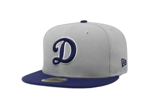 New Era 59Fifty Men Women Hat Los Angeles Dodgers Gray Royal Blue Fitted Cap