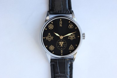 Soviet watch Pobeda - Masonic 1990s, Mechanical Mens wrist watch.