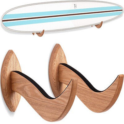 Hang 11 Surfboard Wall Mount - Surf Board Wall Hangers, Wooden Surfboard Rack