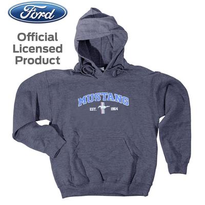 FORD MUSTANG Kapuzenpullover Hoodie Licensed Product USA grau Emblem Shirt Hemd