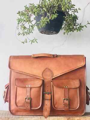 Handmade Artist Choic Leather Vintage Laptop Messenger Briefcase Bag Satchel