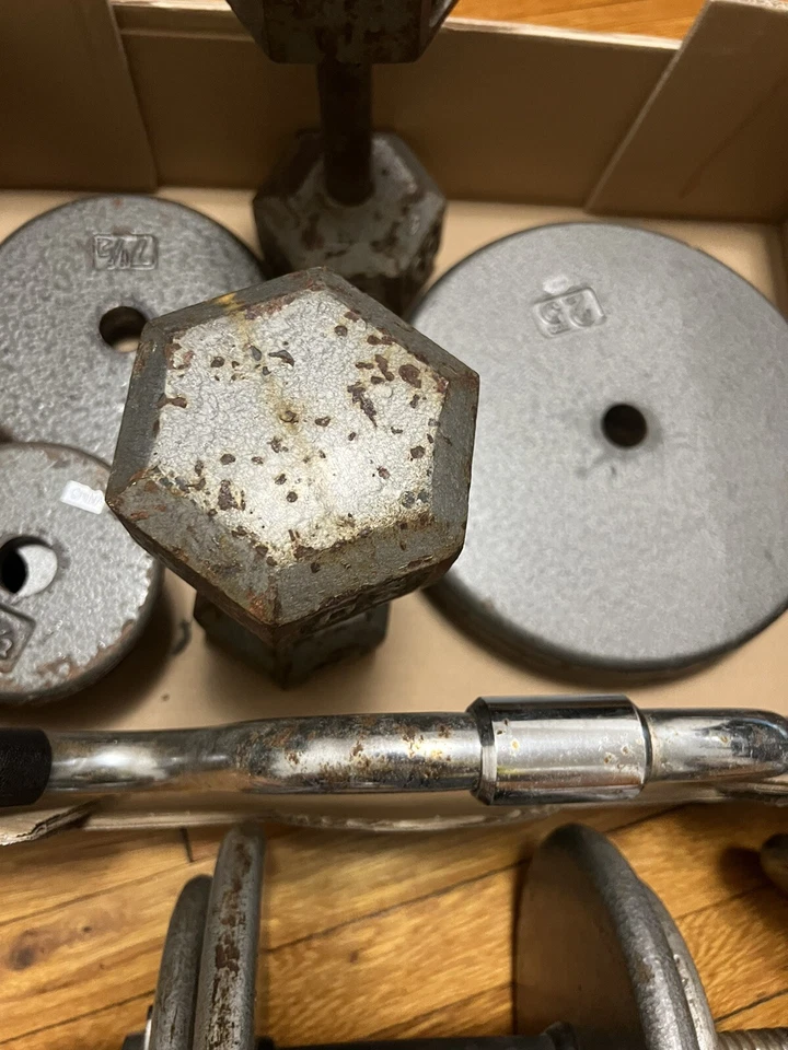 pesas sueltas mancuernas rizadora barra Foto 2 de 4