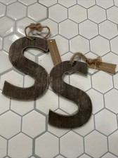 Monogram Letter S Wooden Ornament new With Defect 