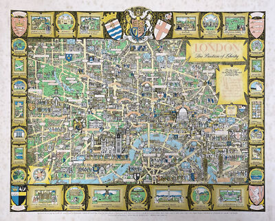 London - Die Bastion der Freiheit. Bildkarte von Kerry Lee um 1946 alt