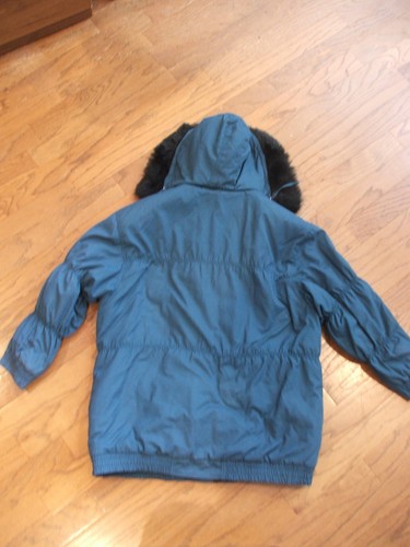Ski Jacket Parka Size Large L Teal with Black Faux Fur Trim Hooded Current Seen - Picture 2 of 6