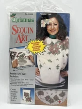 Christmas Art  Designs Sequin Art Kit Christmas Holiday Poinsettias Shirt