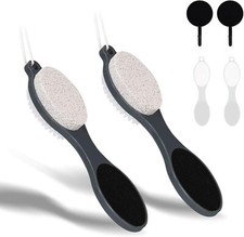 2Pk 4 In 1 Foot Scrubber Dead Skin Remover Foot Files Heel Scraper Pumice Stone
