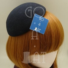 Wool Felt Women Fascinator Mini Beret Pillbox DIY Plain Base Party  14cm  Navy