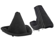 For Bmw E90 Gear Shift Boot Handbrake Gaiter Cover Alcantara Stitch White