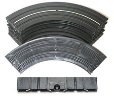 6pc 1963 Aurora Slot Car Lock and Joiner 1/4 9" CORNER CURVE TRACK 1519 OK Used