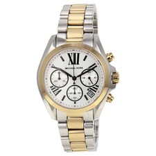 MICHAEL KORS MINI BRADSHAW 2 TONE SILVER GOLD,ROMAN "S,BRACELET WATCH MK5912