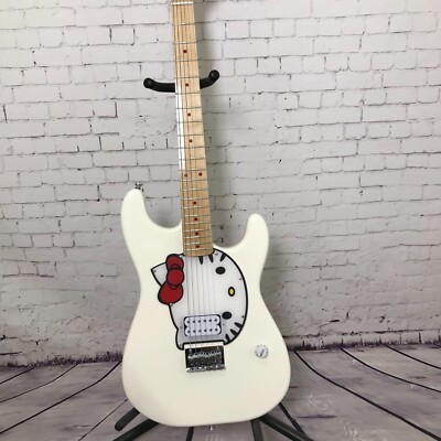 Factory customization electric guitar Hello cat S T vintage white color hot sale