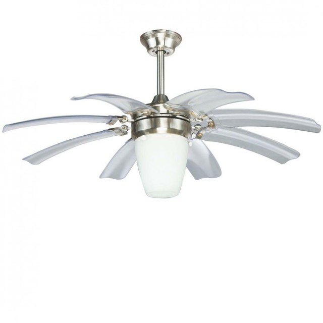 42 Invisible 8 Blade Take Off Ceiling Fan Remote Led 3 Color