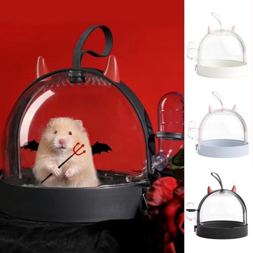 Transparent Small Pet Carrier Water Bottle Hamster Carry Box Travel eBay