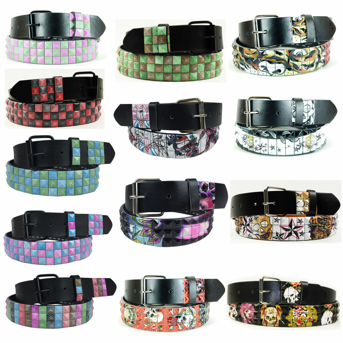 Metal Studded Leather Stud Designed Belt Pyramid Punk Rock Metal Studded Leather Stud Designed Belt Pyramid Punk Rock