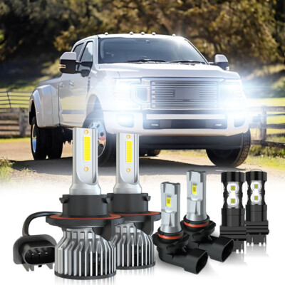 For Ford F250 F350 Super Duty 2005-2019 LED Headlight+Fog Light+Switchback Light