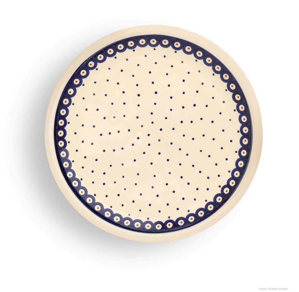 Bunzlauer Keramik flacher Teller (Pizzateller) Ø=27.2cm Dekor 28 großer Teller