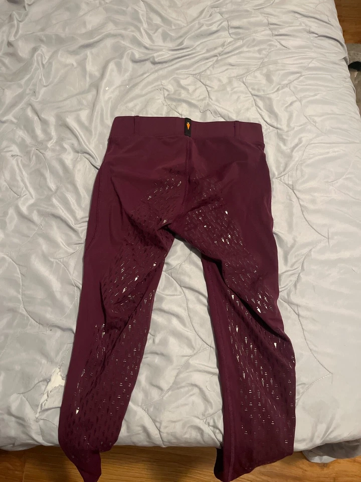 Kids Coolcore® Silicone Full Leg Riding Tech Tight Size S in Vineyard Purple - Image 3 of 4